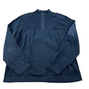 Tommy Bahama Mens SZ L IslandZone Dark Grey Quarter Zip Long Sleeve Pullover